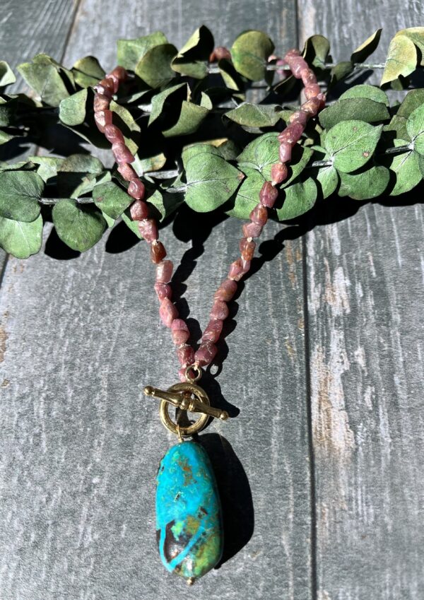 Chrysacola, ruby, necklace, Amy Weber