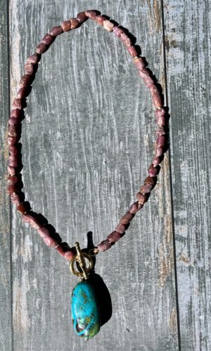 Chrysacola, ruby, necklace, Amy Weber