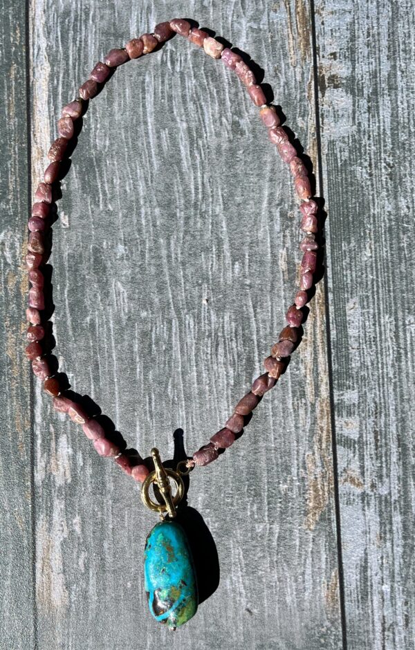 Chrysacola, ruby, necklace, Amy Weber