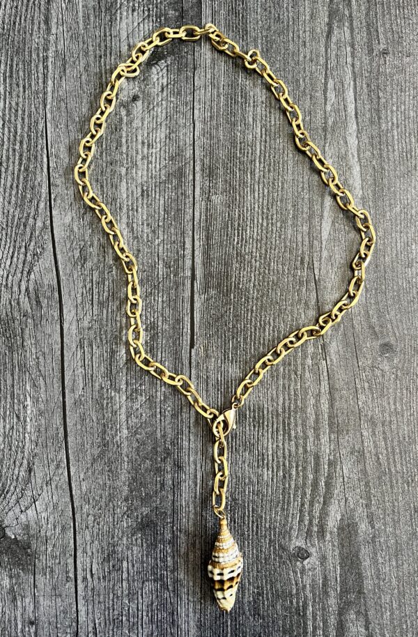 18k gold, shell, necklace, Amy Weber