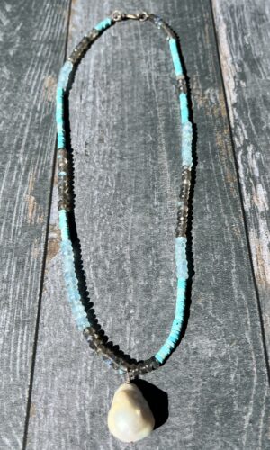 aquamarine, labradorite, turquoise, necklace, Amy Weber