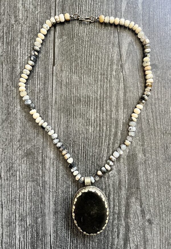 black onyx, opal, necklace, Amy Weber