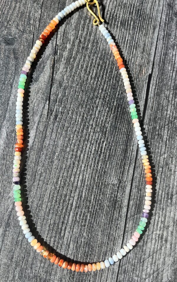 Carnelian, Blue Opal, Chrysopras, necklace, Amy Weber