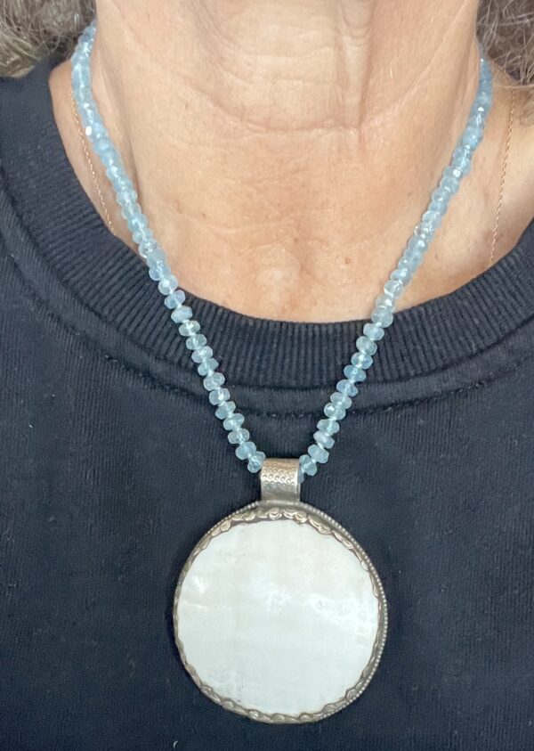 aquamarine/shell, necklace, Amy Weber